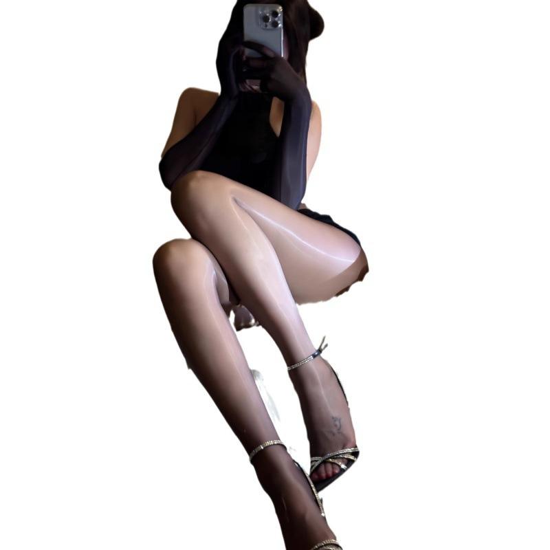 Чулки с открытой ластовицей можно надевать под верхнюю одежду, ультратонкие сексуальные черные шелковые колготки, черные блестящие чулки, высокие и удлиненные