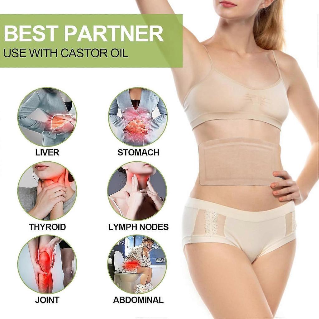 2025 Latest Model  10pcs Castor Oil Pack Wrap, Large Castor Oil Pack