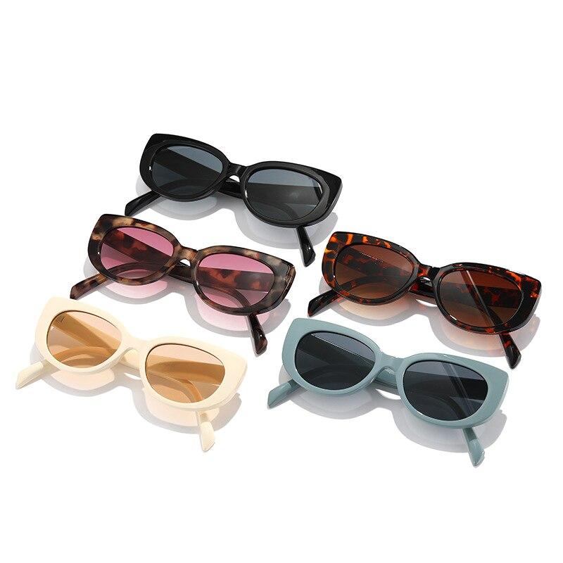 SO & EI маленькие овальные солнцезащитные очки «кошачий глаз» женские модные леопардовые градиентные оттенки UV400 винтажные трендовые мужские солнцезащитные очки