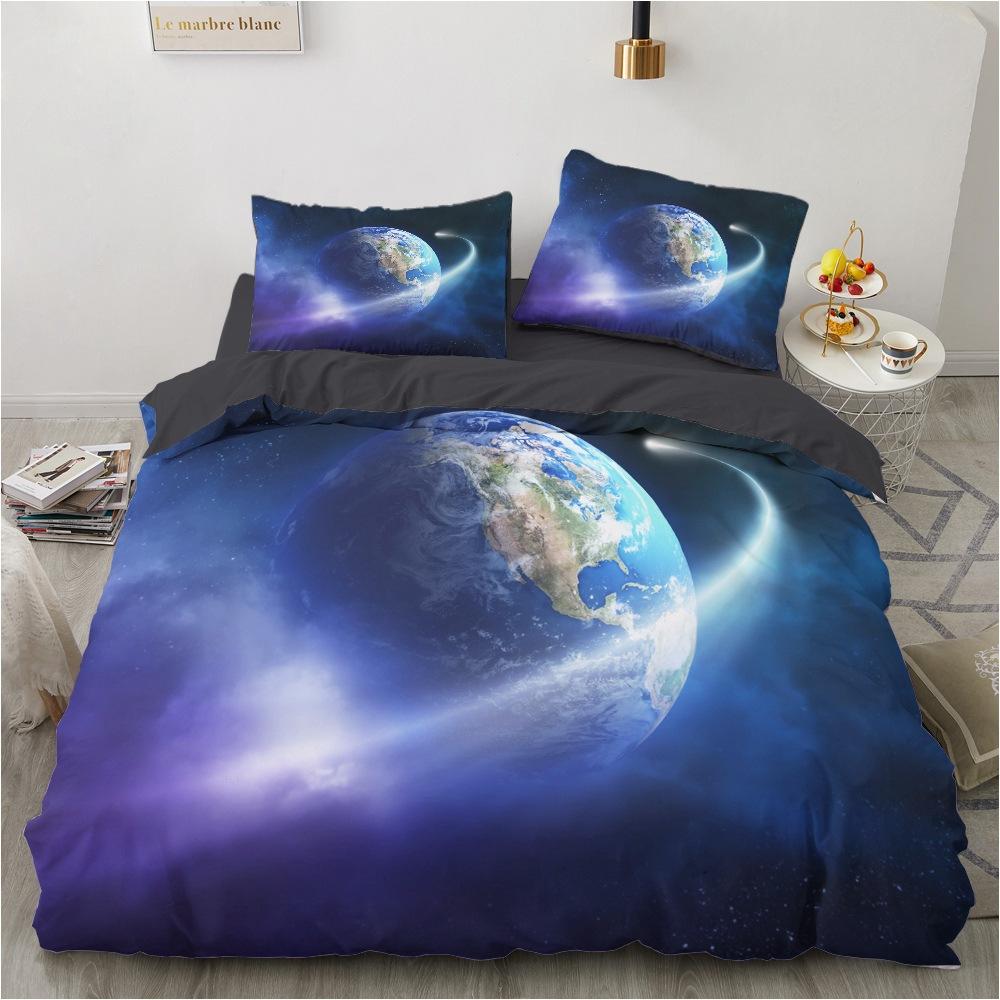 3D Planet Постельное белье Космическая Вселенная с принтом Пододеяльник 2 или 3 шт. AU180 * 210 Полноразмерное украшение для спальни Пододеяльник