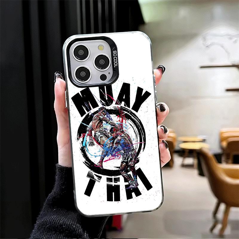 Ударопрочный чехол для телефона Муай Тай Бокс для iPhone 17 Air 16 16E 15 Pro Max 14 Plus 13 Mini 12 Задняя крышка Противоударный Fundas