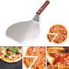 Stainless Steel Pizza Peel Metal Round Pizza Paddle Pizza Spatula with Wood Handle Cake Lifter Transfer Tray Pizza Shovel