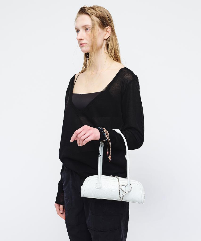 Margesherwood Soft Boston Ew Mini_Off White Python Effect