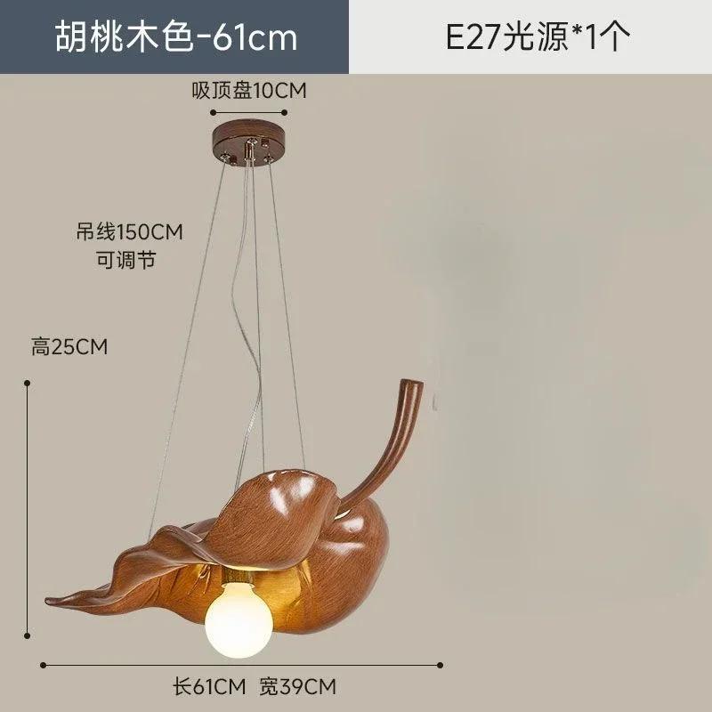 W2557 Вдохновленная дзен ретро люстра в виде листьев для ресторана с персонализированным креативом, осветительный прибор для дома в стиле Ваби Саби, чайной комнаты