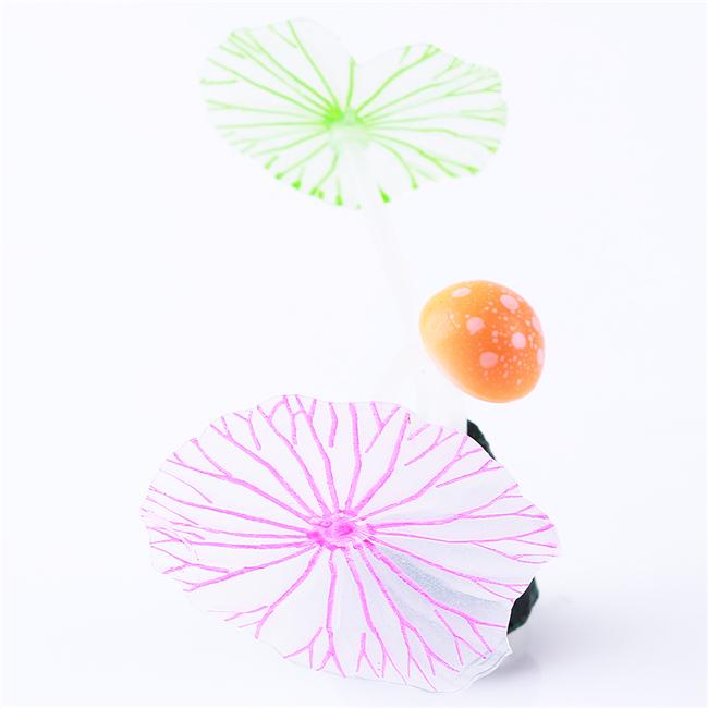 Искусственный коралловый риф силикагелевые светящиеся грибы листья 32*9см для декора в аквариум