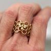 Fashionable Honeycomb Bee Ring - Delicate Hollow Out Geometric Design - Statement Finger Jewelry Accessories