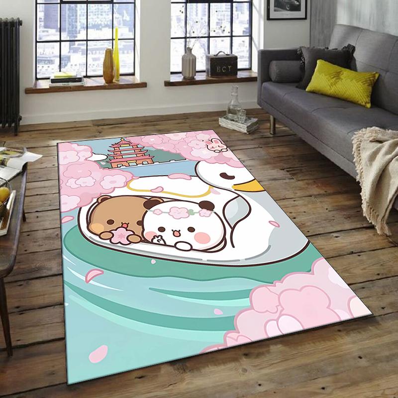 1pc Yier BuBu Bear1 Design Area Rug - Non-Slip, Soft & Cozy Floor Mat for Living Room, Bedroom, Office - Indoor/Outdoor Decorative Carpet
