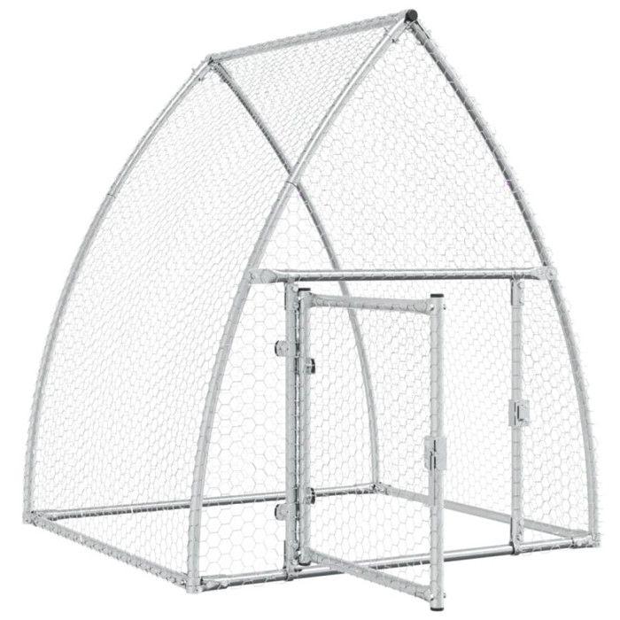 VidaXL Chicken Cage Silver 100x105x120 Cm Galvanized Steel, Chicken Coop, Chicken Run, Chicken Coop with Run, Hut 172552
