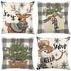 45cm Merry Christmas Cushion Cover Pillowcase 2023 Christmas Decorations for Home Ornament New Year Christmas Decor 2024 Noel