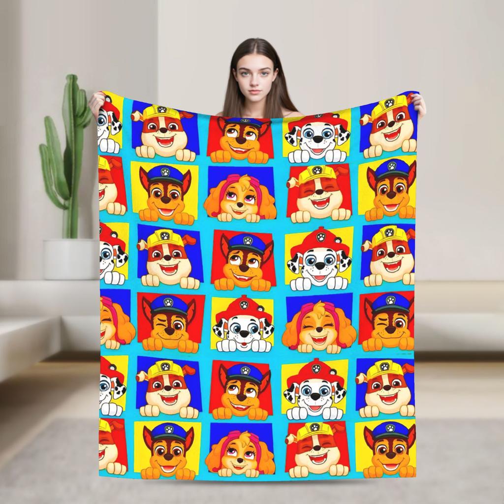 Paws Dog Cartoon blanket Flannel Funny Breathable Throw blankets for Coverlet Decoration