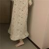 Floral Pajama Dress Women Autumn Japanese Style Princess Casual Loose Long-sleeved Cotton Doll Collar Home Wear Chic