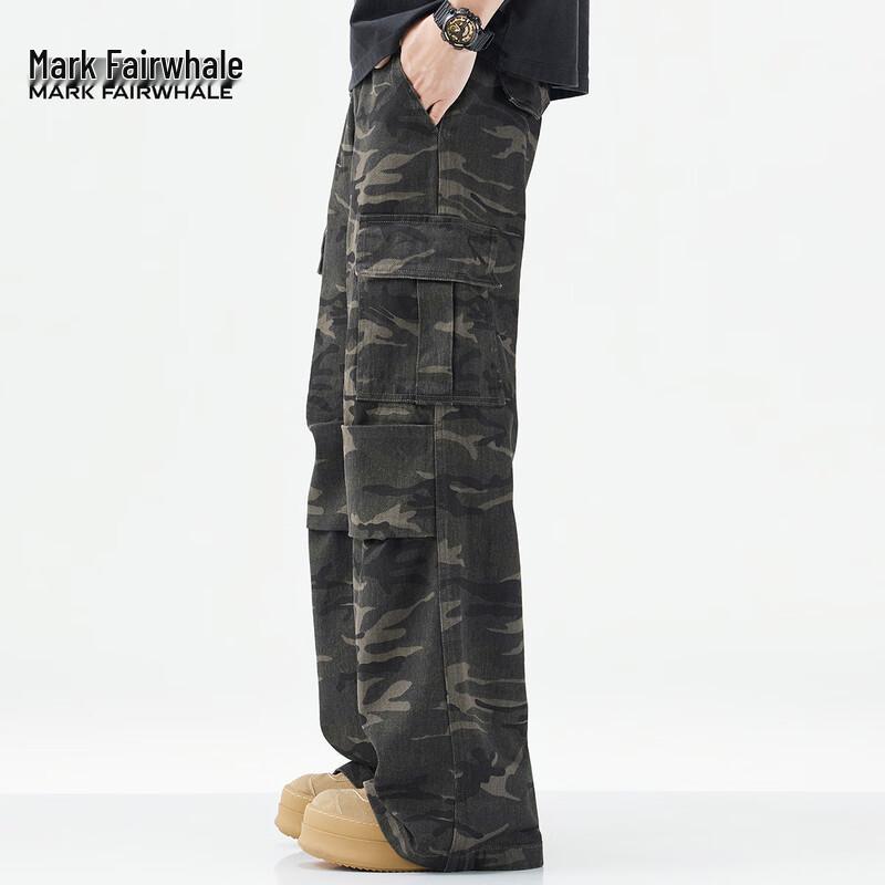 Mark Fairwhale Men's Camouflage Loose Straight Cargo Pants