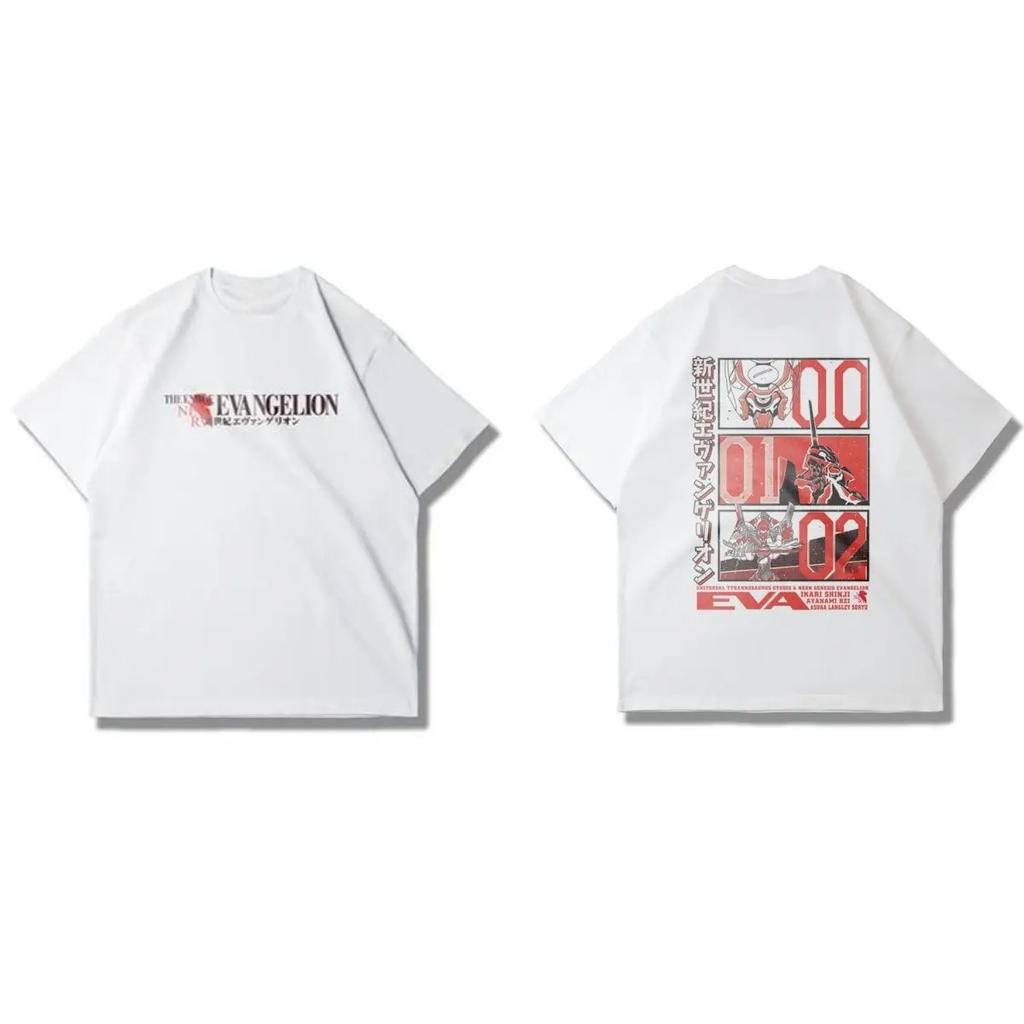 New Animation Joint EVA New Century Gospel Warrior Short Sleeve TShirt Loose Large Size Trendy Brand Crew Neck Cotton Tee