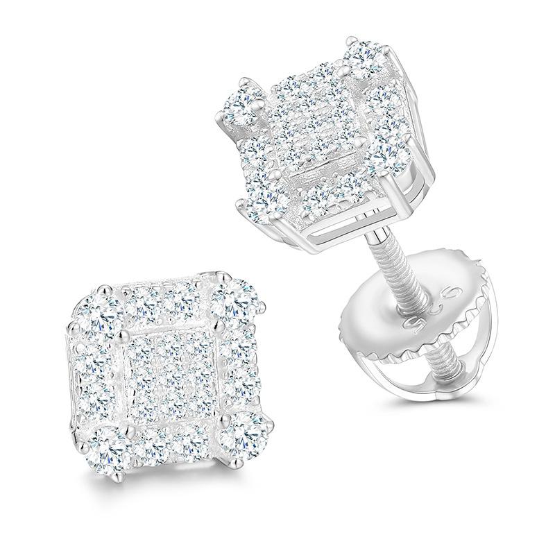 Fashion Stud Earrings 18K Gold Plated Sterling Silver 925 Hoop Earrings Gemstone Moissanite Piercing Men Women Tarnish Earrings