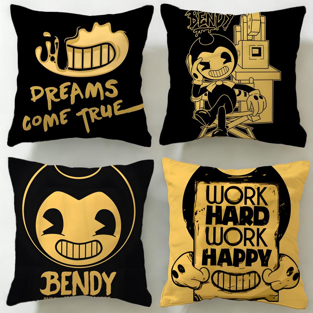 Чехол на подушку Bendy and the Ink Machine Мягкий Легко стирающийся Наволочка Универсальный для Дивана Кровати Путешествий и Офиса