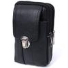 Men's Genuine Leather Waist Bag VINTAGE Bag 22736 Black
