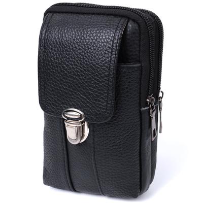 Мужская сумка на пояс из натуральной кожи VINTAGE Bag 22736 Черный