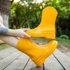 Женские резиновые сапоги до середины икры однотонные водонепроницаемые нескользящие на толстой подошве кухонная рабочая обувь трендовая обувь