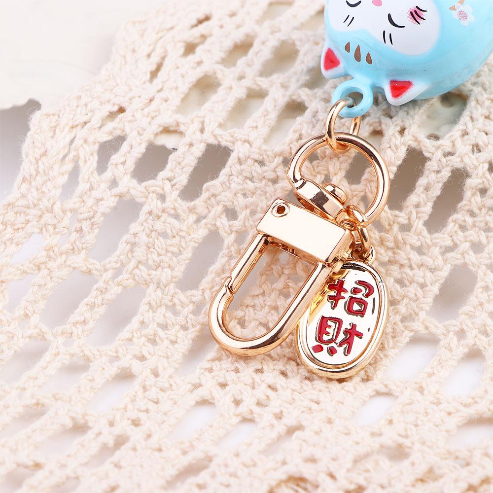 Мультяшный брелок для ключей от двери, силиконовый чехол для ключей от машины, украшение, брелки Манеки-неко, брелоки с кошкой удачи, подвеска