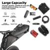 Rockbros Подседельная сумка большой емкости, сумка для седла дорожного велосипеда, водонепроницаемая, с обработкой ТПУ, большая емкость для хранения 10 л, светоотражающая лента для велоспорта (черный)