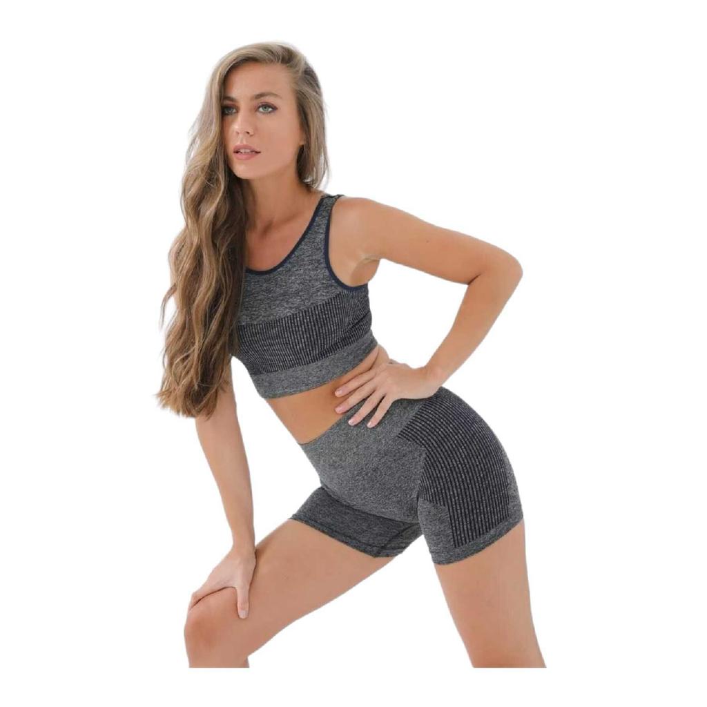 Спортсменка, фитнес, йога, пилатес, бесшовные спортивные шорты-бюстье, комплект