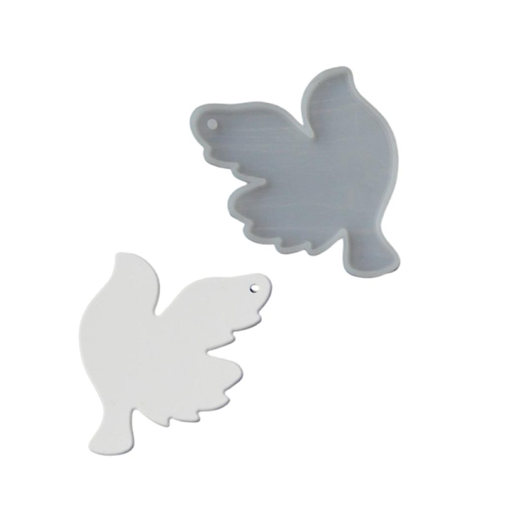Flexible Silicone Dove Hanging Tag Molds Hanging Ornament Mold Suitable for Craft Baking Party Decor and Holiday Present