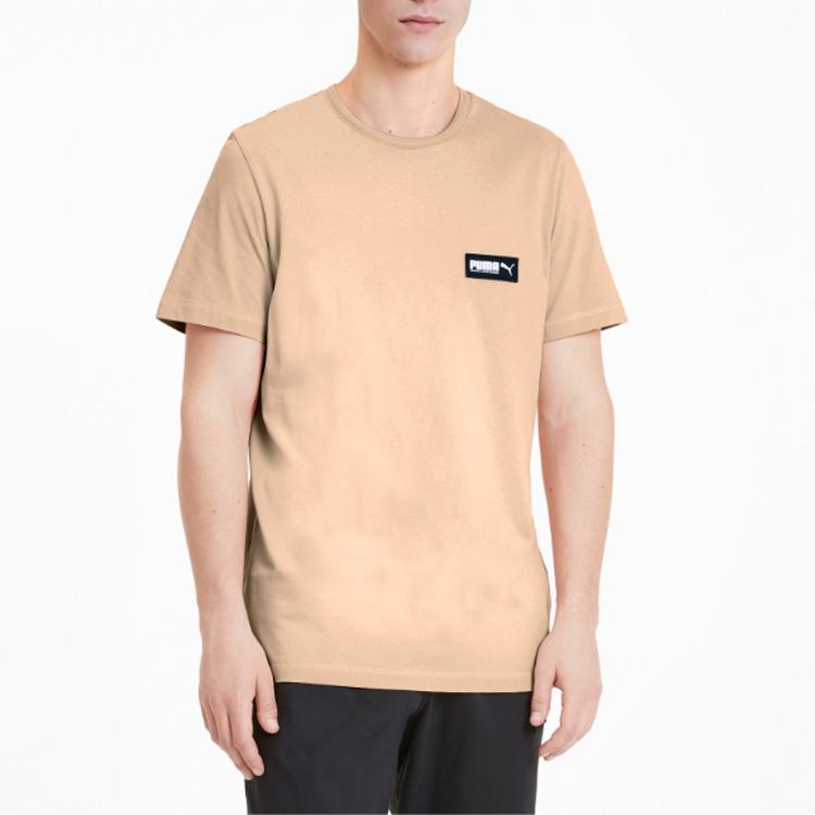 Puma Solid Color Crew Neck Casual Sport Short Sleeve T-Shirt Men Tops Pink 582687-70