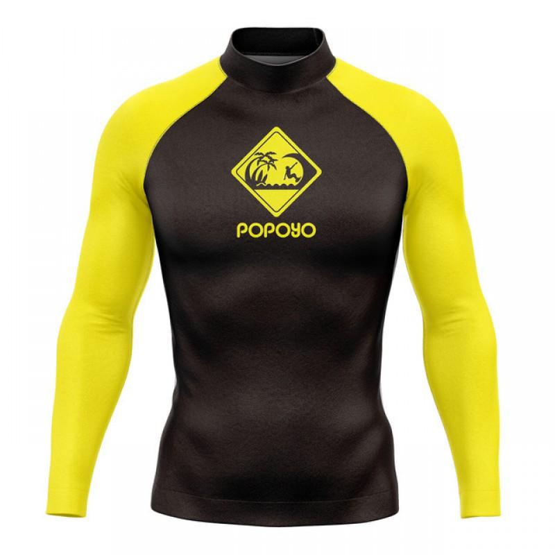 Mens Long Sleeve Rash Guard Surfing Suit Quick Dry UV Protection Swimwear Compression Fit