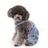 BXX Small Dog Denim Overalls With Cute Heart Print Pet Clothes For Teddy Bichon Shih Tzu Lightweight Daily Wear