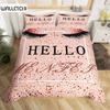 Smile Eyelash Duvet Cover King Size Microfiber Glitter Makeup Eye Lash Comforter Cover 2/3pcs Fragments Dreamy Queen Bedding Set