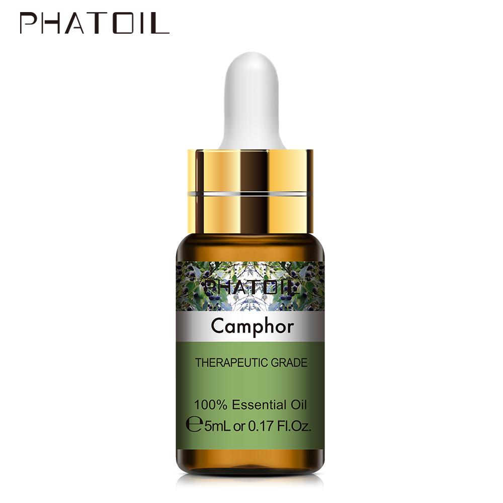 PHATOIL 5ML Rose Jasmine Lavender Plant Essential Oil with Dropper Purify the Air Bactericide Spa Body Care Vanilla Eucalyptus Tea Tree Oil