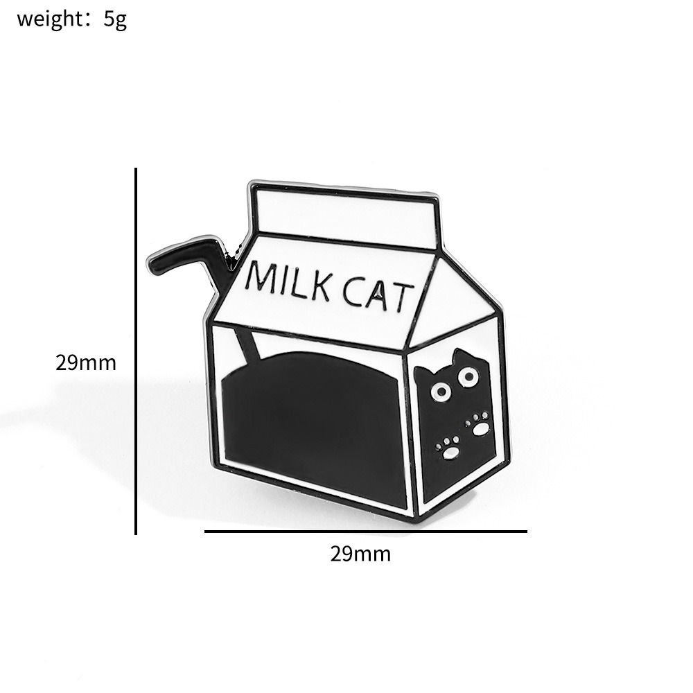 Жидкая Серия Кошек Черный Кот в Чашке с Водой Брошь Банка Кот Металлический Значок Аксессуары для Одежды