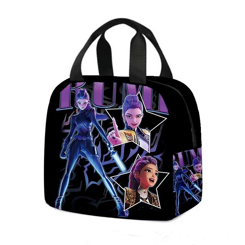 K-Pop Inspired Cartoon Style Insulated Lunch Bag With Handle Foldable Thermal Cooler Kids Teens Aluminum Foil Lining