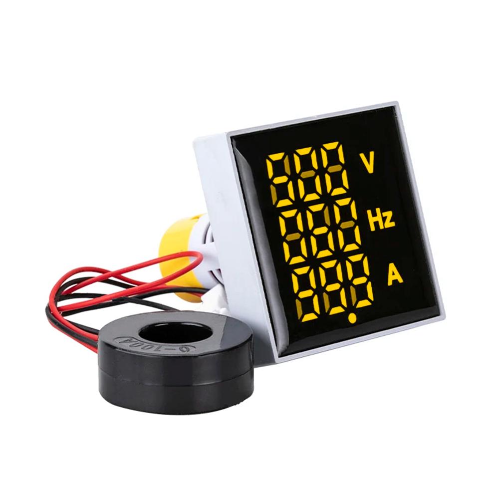 3 in 1 LED Digital Voltage Current And Frequency Meter AC 60-500V 0-100A for Equipment Failure Construction Signal Indicators