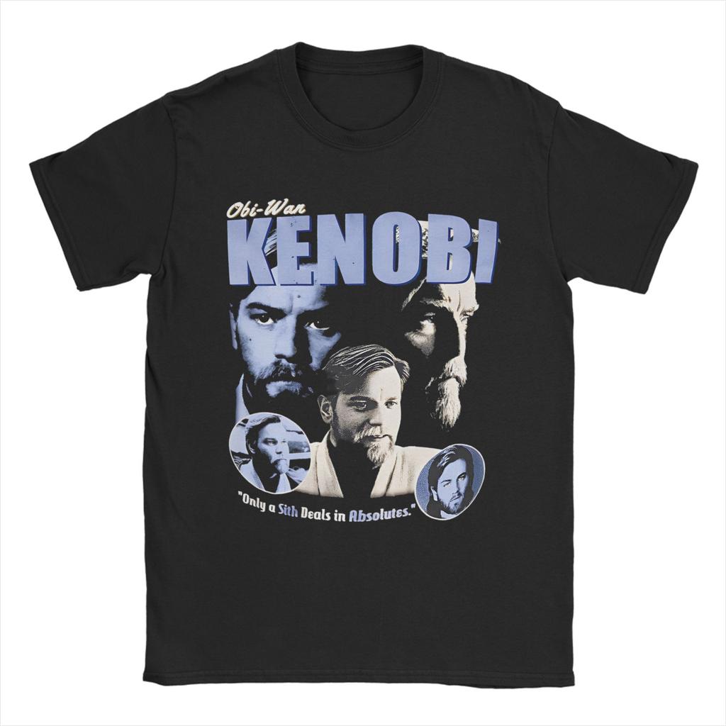 Космическая футболка Оби-Вана Кеноби Мужская 100% хлопок Креативные футболки Круглый вырез Иисус Ретро Коллаж Футболки Одежда с коротким рукавом С принтом