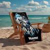 Custom Name Ultra-Soft Beach Towel with Wolf Theme,Ideal for Pool - Camping, Diving - Perfect Travel Essential, Vibrant Beach Towel.