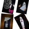 The Nun Mask Cosplay Scary Bloody Demon Ghost Face Latex Masks With Headscarf Halloween Party Costume Props Deluxe