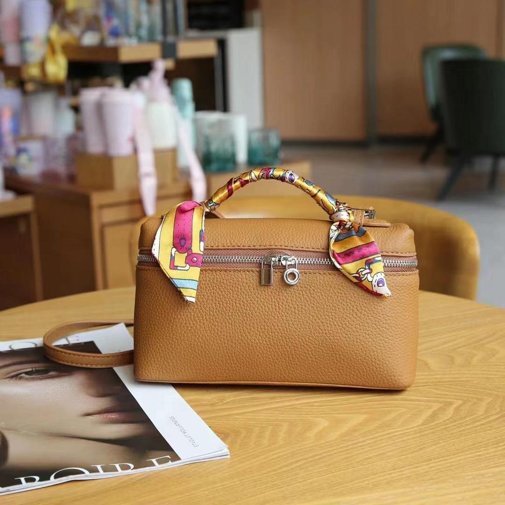 2023 Новая женская сумка-коробка из коровьей кожи: Стильная ручная косметичка через плечо