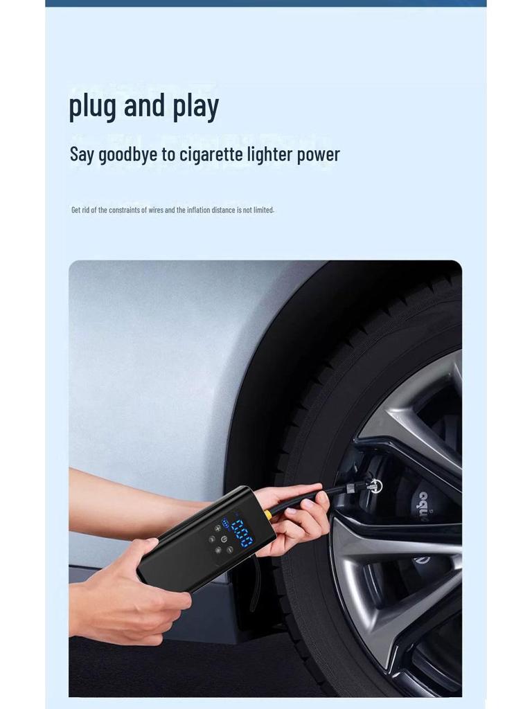 Портативный электрический автомобильный воздушный насос с интеллектуальным освещением