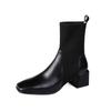 2024 Autumn Winter Ankle Socks Shoes Women Fashion Short Boots Knitted Short Boots Women Slip On High Heels Botas De Mujer