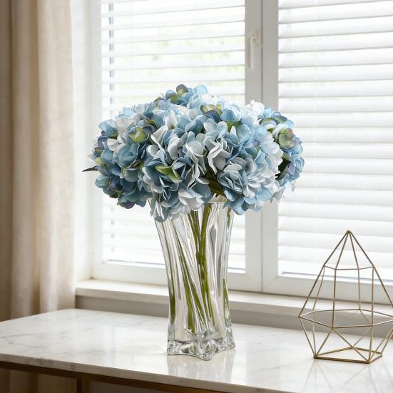 14.5" Full Faux Hydrangea Flower with Long Stem Real Touch Hydrangea Artificial Flowers for Home Party Decor Floral Arrangements