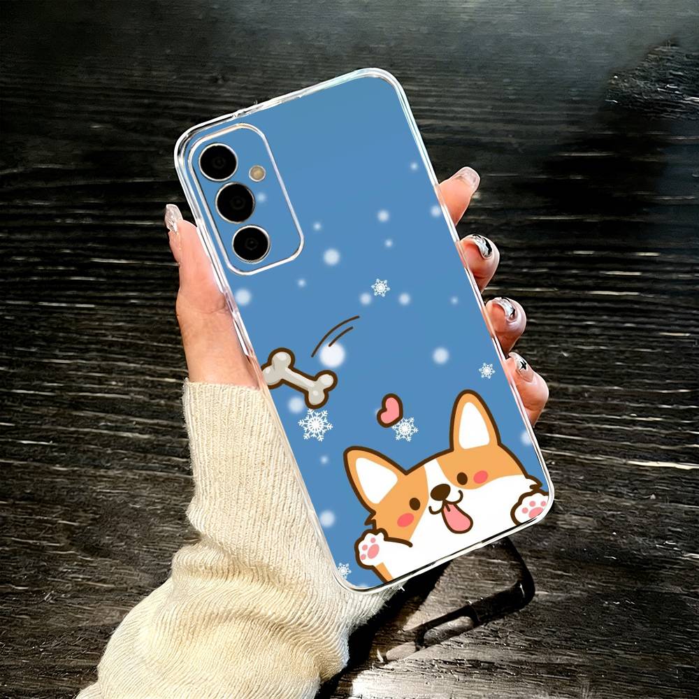 C-Корги Питомец Милый Пес Мультяшный Чехол Для Телефона Для SamsungA10,12,20,21S,30,31,40,50,51,52,70,71 Прозрачный Чехол