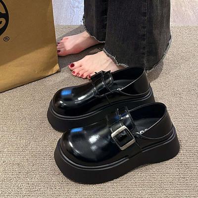 Туфли на толстой подошве из мягкой кожи, женские новые весенне-осенние туфли, ретро британский стиль