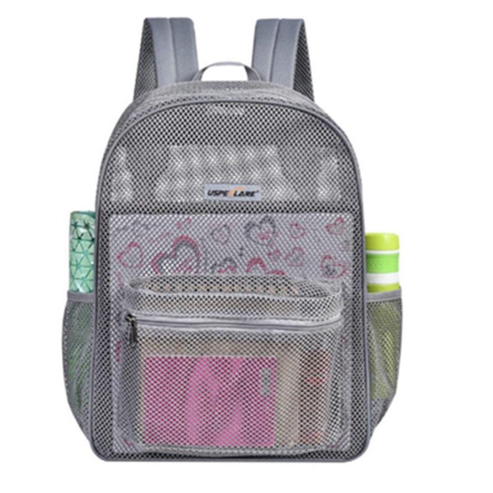 School Bag for Adults See Through Black Mesh Lightweight for School Large Mesh Backpack Heavy Duty