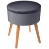 Atmosphera "Tess" Velvet Storage Stool - Grey