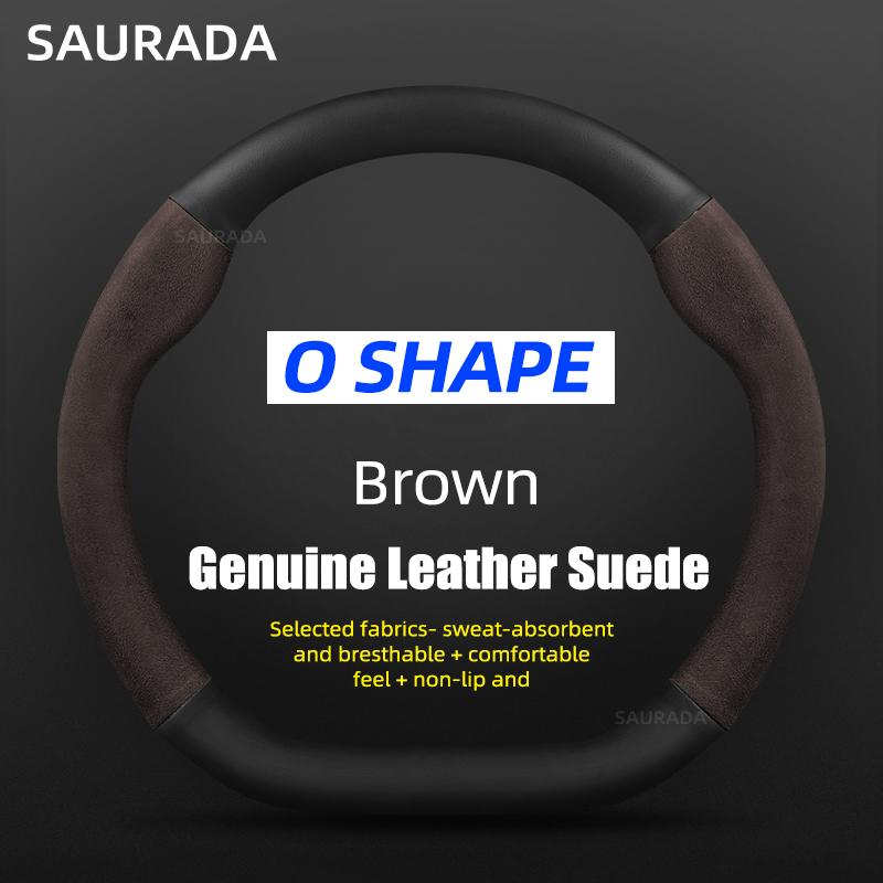 Car Steering Wheel Cover 38cm Leather D Shape For Golf Polo Jatta Passat K3 Suzuki Swift Nissan Rogue Mercedes AMG Accessories