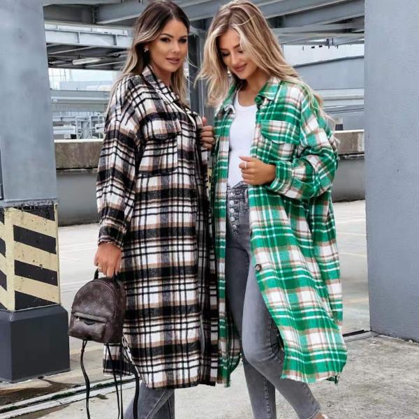 Модная винтажная женская блузка с цветными блоками, удлиненная блузка с длинным рукавом, свободная прямая верхняя одежда 2021 Fashion Tide