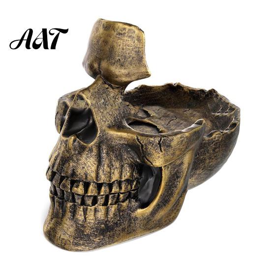 Creative Resin Sculpture Skull Multifunctional Storage Tray, Gothic Eyeglasses Holder Jewelry Organizer for Distressed Ornament Keys Coins Trinkets,