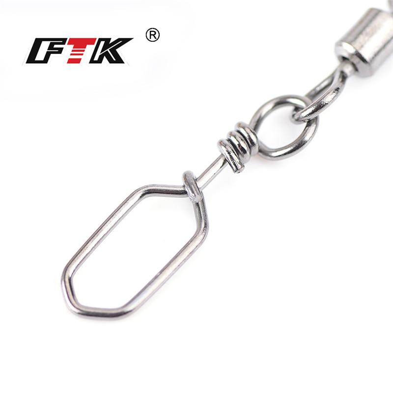 FTK 50 шт., аксессуары для рыбалки на щуку, соединительный штифт, вертлюг из нержавеющей стали, карабин, приманка, вертлюг, снасти