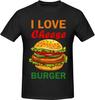Футболка I Love Cheese Burger Хлопок Короткий рукав для Мужчин Женщин Футболка